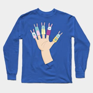 Bunnies Finger Puppets Long Sleeve T-Shirt